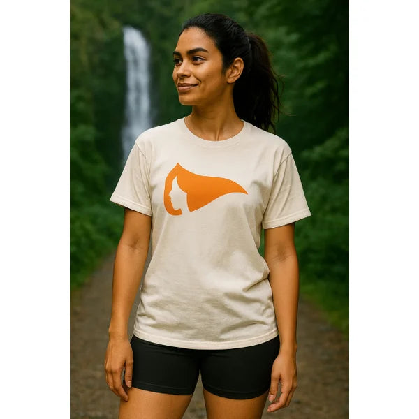 Camiseta Ladies Legendários - Off White + Logo Laranja
