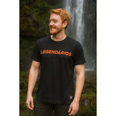 Camiseta Legendários Preta + Laranja
