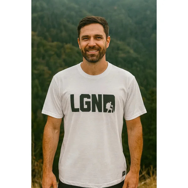 Camiseta Legendários Lgnd Branco + Logo Preto (Emborrachado Alto Relevo)