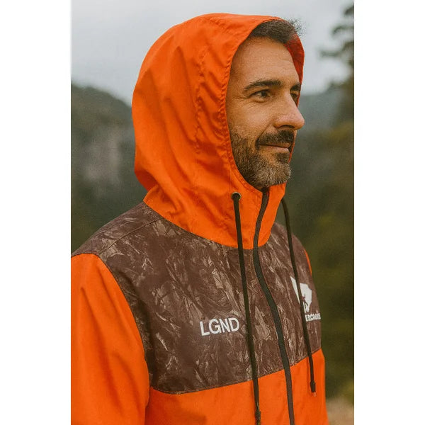 Blusa Corta Vento Laranja Capuz Laranja