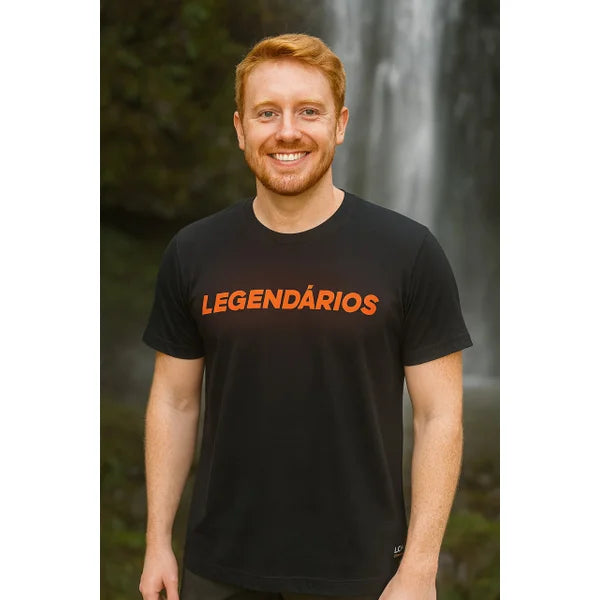 Camiseta Legendários Preta + Laranja
