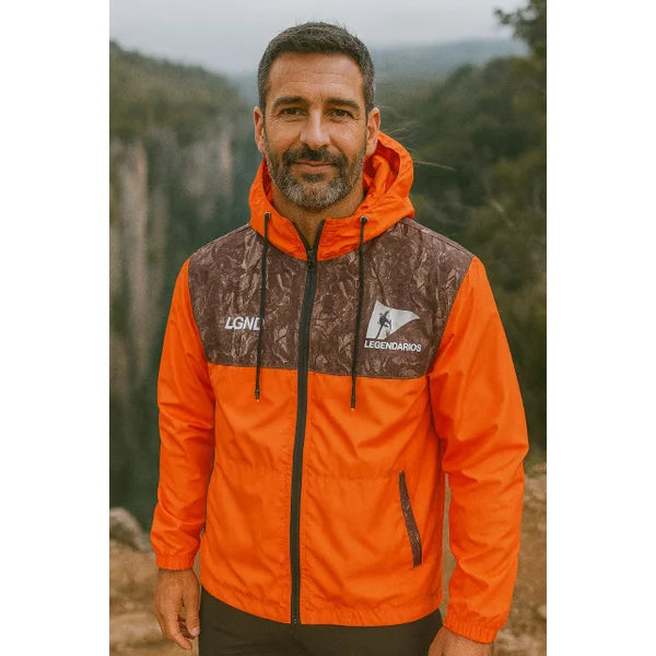 Blusa Corta Vento Laranja Capuz Laranja