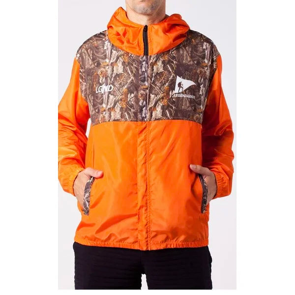 Blusa Corta Vento Laranja Capuz Laranja