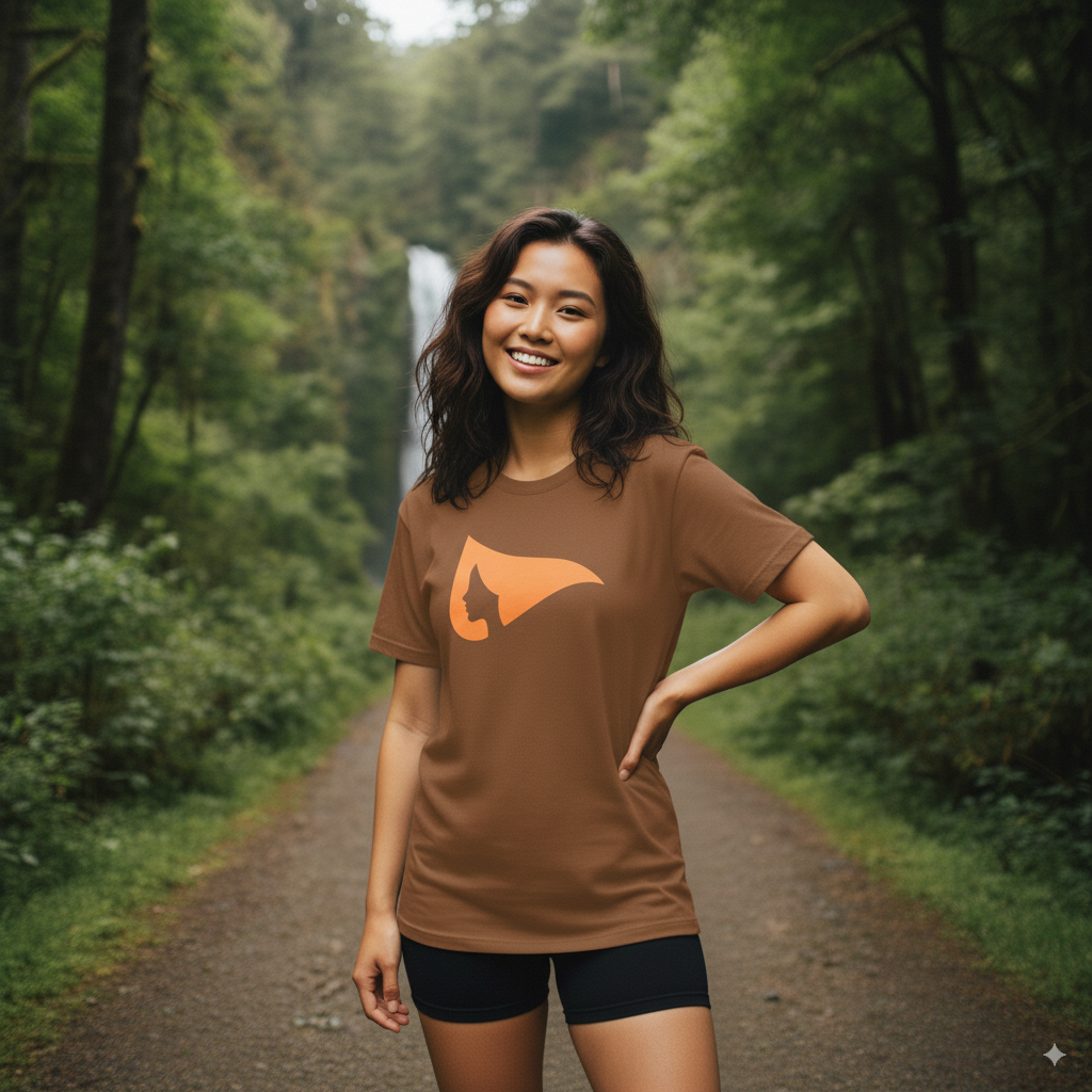 Camiseta Ladies Legendários Caramelo Rosto Laranja