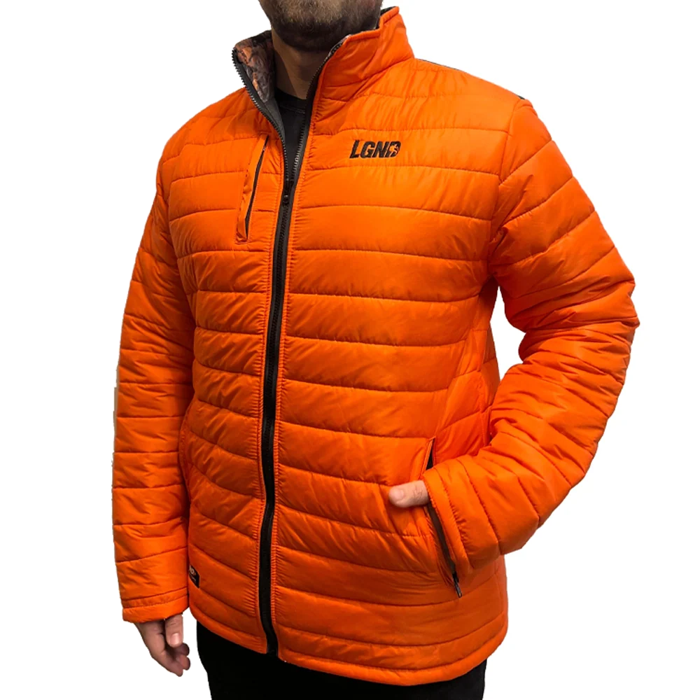 Jaqueta Puffer Legendários - Laranja/Camuflado