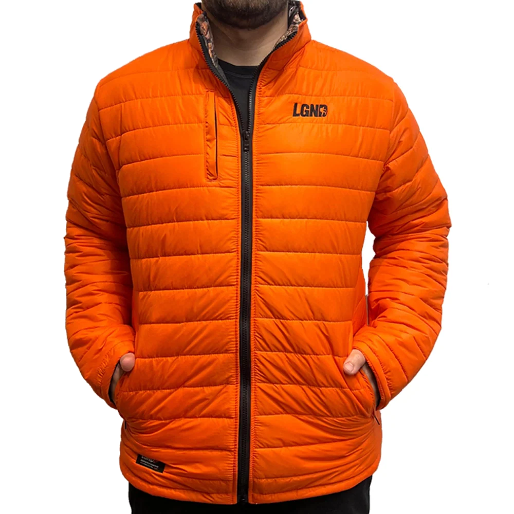 Jaqueta Puffer Legendários - Laranja/Camuflado