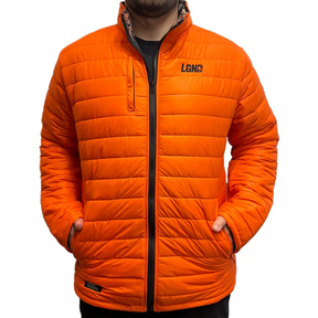 Jaqueta Puffer Legendários - Laranja/Camuflado